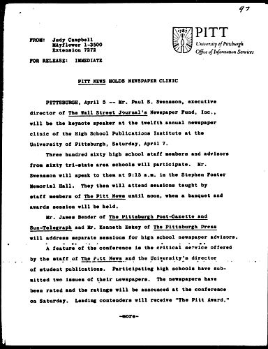 Pitt News Holds Newspaper Clinic