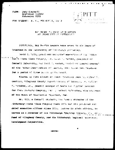 Six Named To Board Of Trustees At University Of Pittsburgh