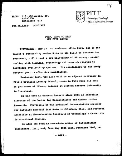 Prof. Kent To Head New Pitt Center