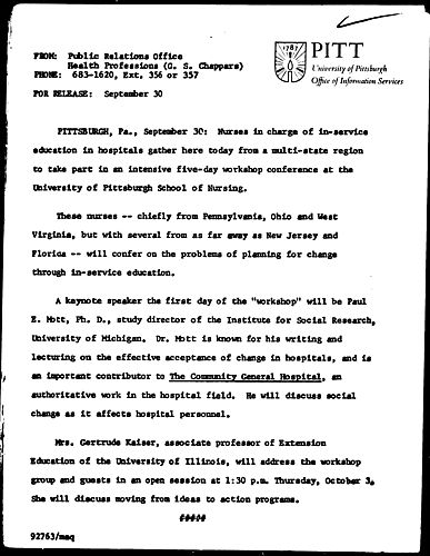 [Pitt Nursing School Hosts Workshop Conference]