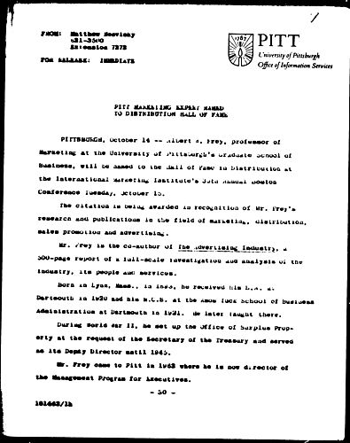 Pitt markieting Expert Named To Distribution Hall Of Fame