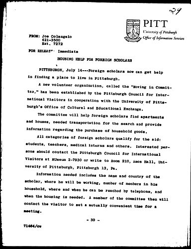 Housing Help For Foreign Scholars