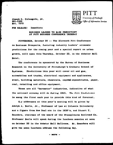 Business Leaders To Make Predictions At Pitt Business Conference Thursday