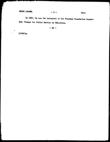 [Second Page of Bethany College President Speaks At Heinz Chapel]