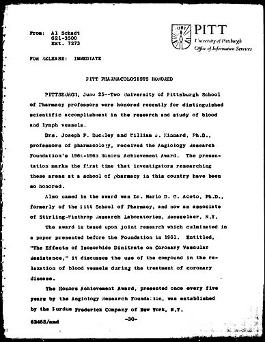 Pitt Pharmacologists Honored