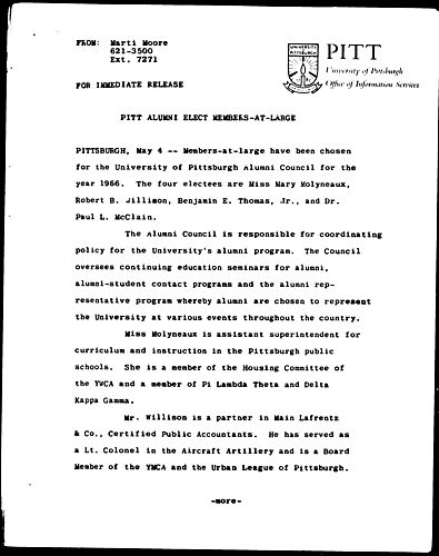 Pitt Alumni Elect Members-At-Large