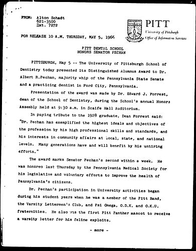 Pitt Dental School Honors Senator Pechan