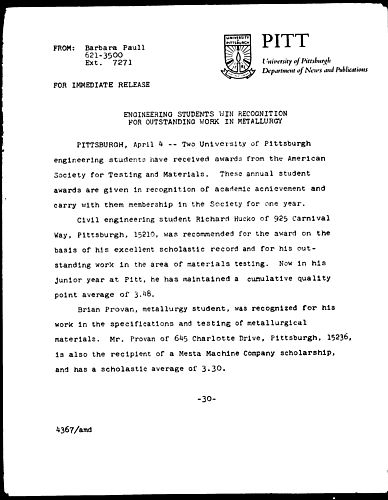 Engineering Students Win Recognition For Outstanding Work In Metallurgy