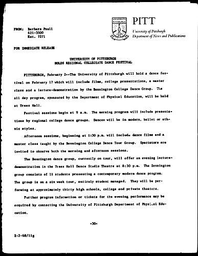 University Of Pittsburgh Holds Regional Collegiate Dance Festival