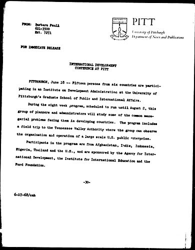 International Development Conference At Pitt