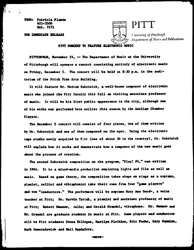 Pitt Concert To Feature Electronic Music