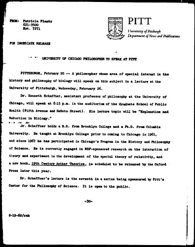 University Of Chicago Philosopher To Speak At Pitt