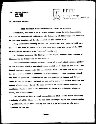 Pitt Professor Makes Breakthrough In Hormone Research