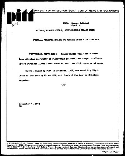 Football Fireball Majors To Address Press Club Luncheon