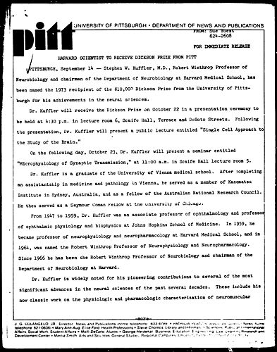 Harvard Scientist To Receive Dickson Prize From Pitt