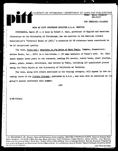 Book By Pitt Professor Receives A.L.A. Mention