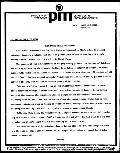 Task Force Seeks Volunteers