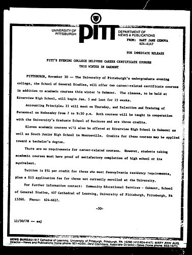 Pitt's Evening College Delivers Career Certificate Courses