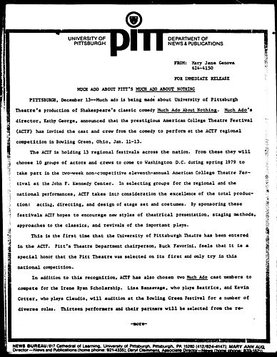 Much Ado About Pitt's Much Ado About Nothing