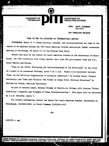 Cuba In The 70s Discussed At International Meeting