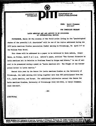 Latin American Art And Artists To Be Discussed At International Meeting