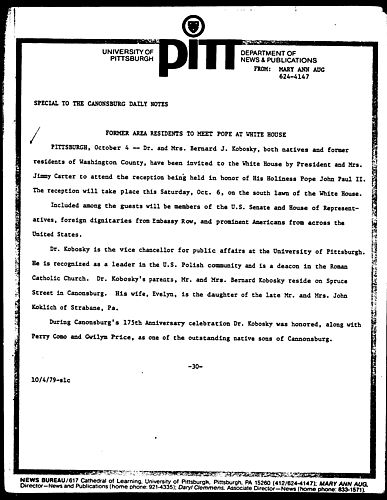 Former Area Residents To Meet Pope At White House