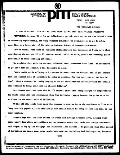 Living On Credit? It's The Rational Thing To Do, Says Pitt Business Professor