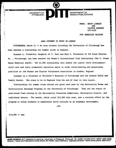 Area Student To Study In London