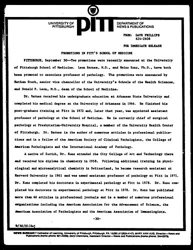 Promotions In Pitt's School Of Medicine