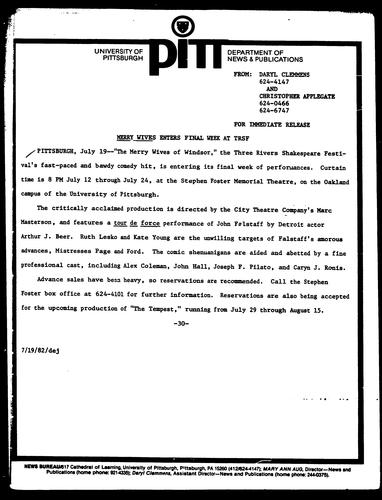 Merry Wives Enters Final Week At TRSF