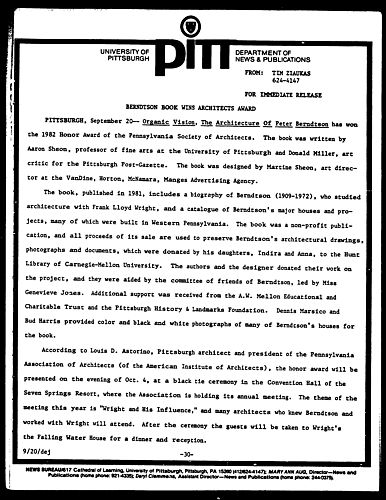 Berndtson Book Wins Architects Award