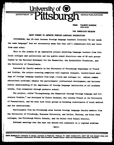 Group Formed To Improve Foreign Language Instruction