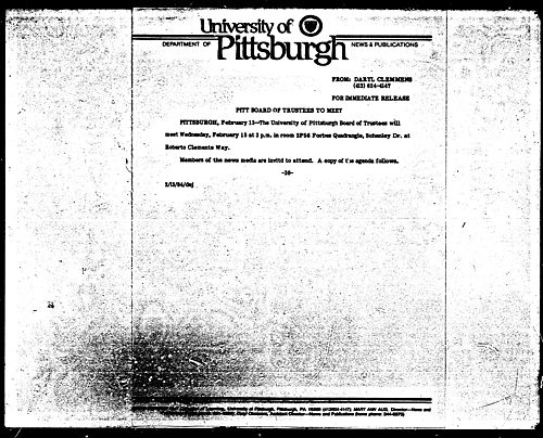 Pitt Board Of Trustees To Meet