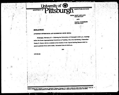 [Pitt Chancellor Available To Media]