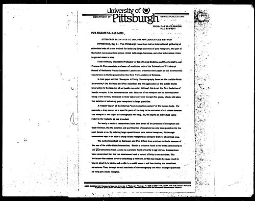 Pittsburgh Scientists To Discuss New Laboratory Method