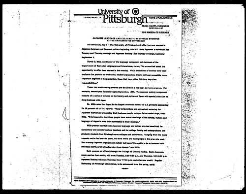 Japanese Language And Culture To Be Offered Evenings At The University Of Pittsburgh