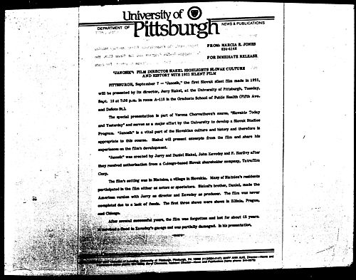 "Janosik": Film Director Siakel Highlights Slovak Culture And History With 1921 Silent Film