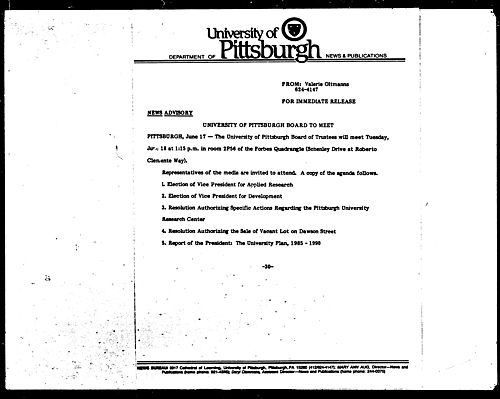 University Of Pittsburgh Board To Meet