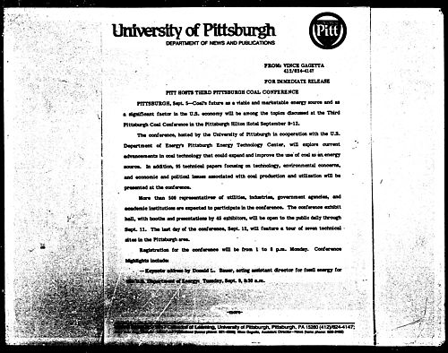 Pitt Hosts Third Pittsburgh Coal Conference