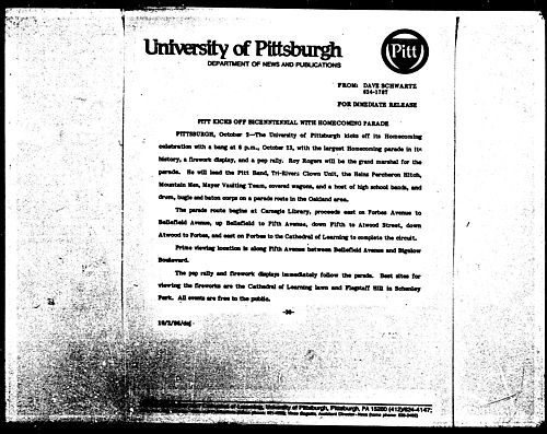 Pitt Kicks Off Bicentennial With Homecoming Parade