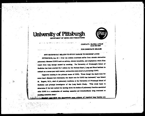 Pitt Receives $2.7 Million To Study Damage To Smokers' Lungs