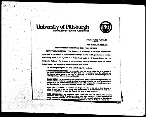 Pitt Conference Features European Experts