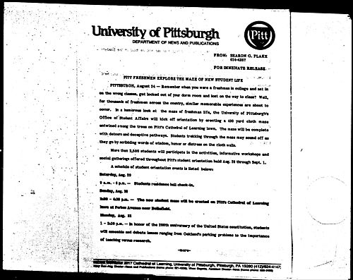 Pitt Freshmen Explore The Maze Of New Student Life