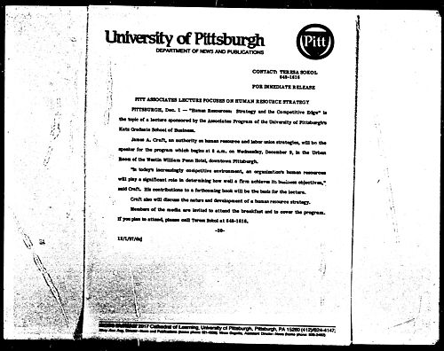 Pitt Associates Lecture Focuses On Human Resource Strategy