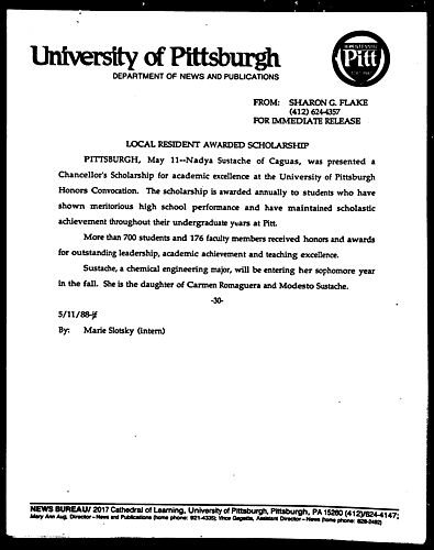 Local Resident Awarded Scholarship