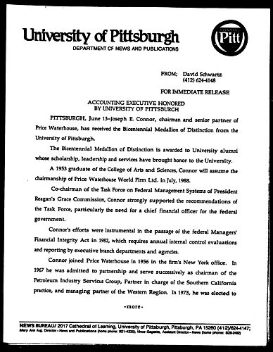 Accounting Executive Honored By University Of Pittsburgh