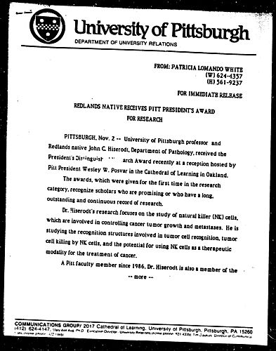 Redlands Native Receives Pitt President's Award For Research