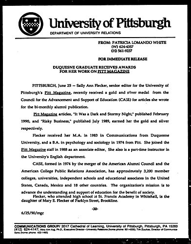 Duquesne Graduate Receives Awards For Her Work On Pitt Magazine