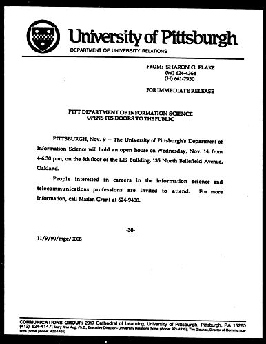 Pitt Department Of Information Science Opens Its Doors To The Public