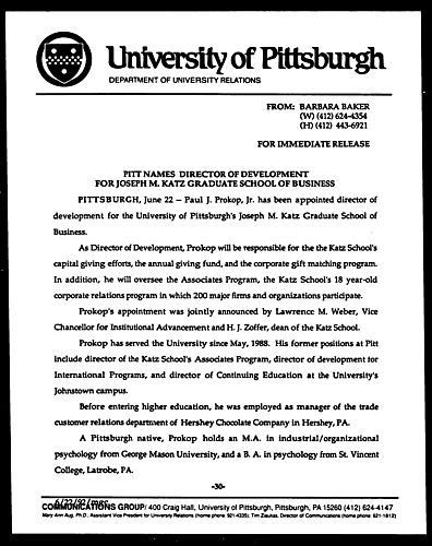Pitt Names Director of Development for Joseph M. Katz Graduate School of Business